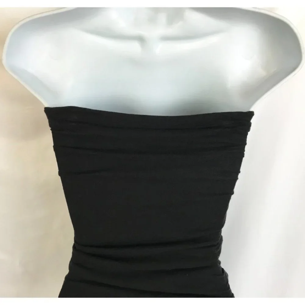 Anthropologie Velvet Sheath Little Black Dress Strapless - Picture 9 of 10